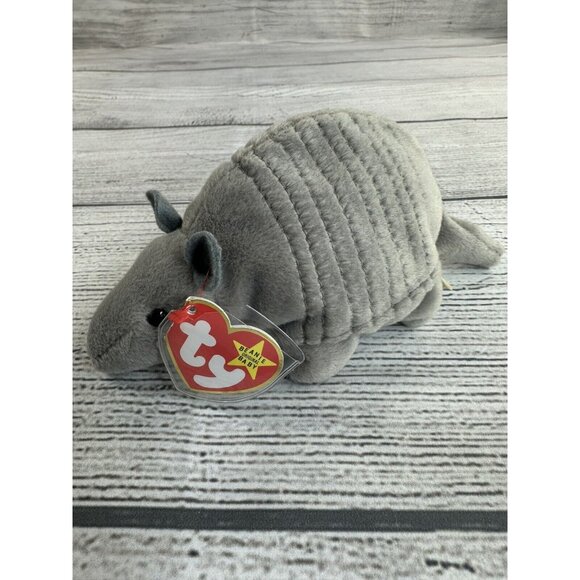 Ty Other - TANK Armadillo Beanie Baby 3rd Generation Tush Tag 1995 PVC Pellets Plush Toy